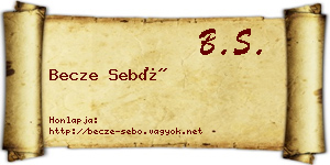 Becze Sebő névjegykártya